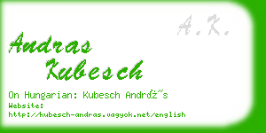 andras kubesch business card